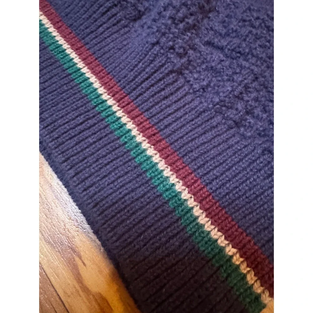Vintage Carmel Golf Sweater‎ Golfer Knit Crewneck Navy Cotton Pullover Mens M